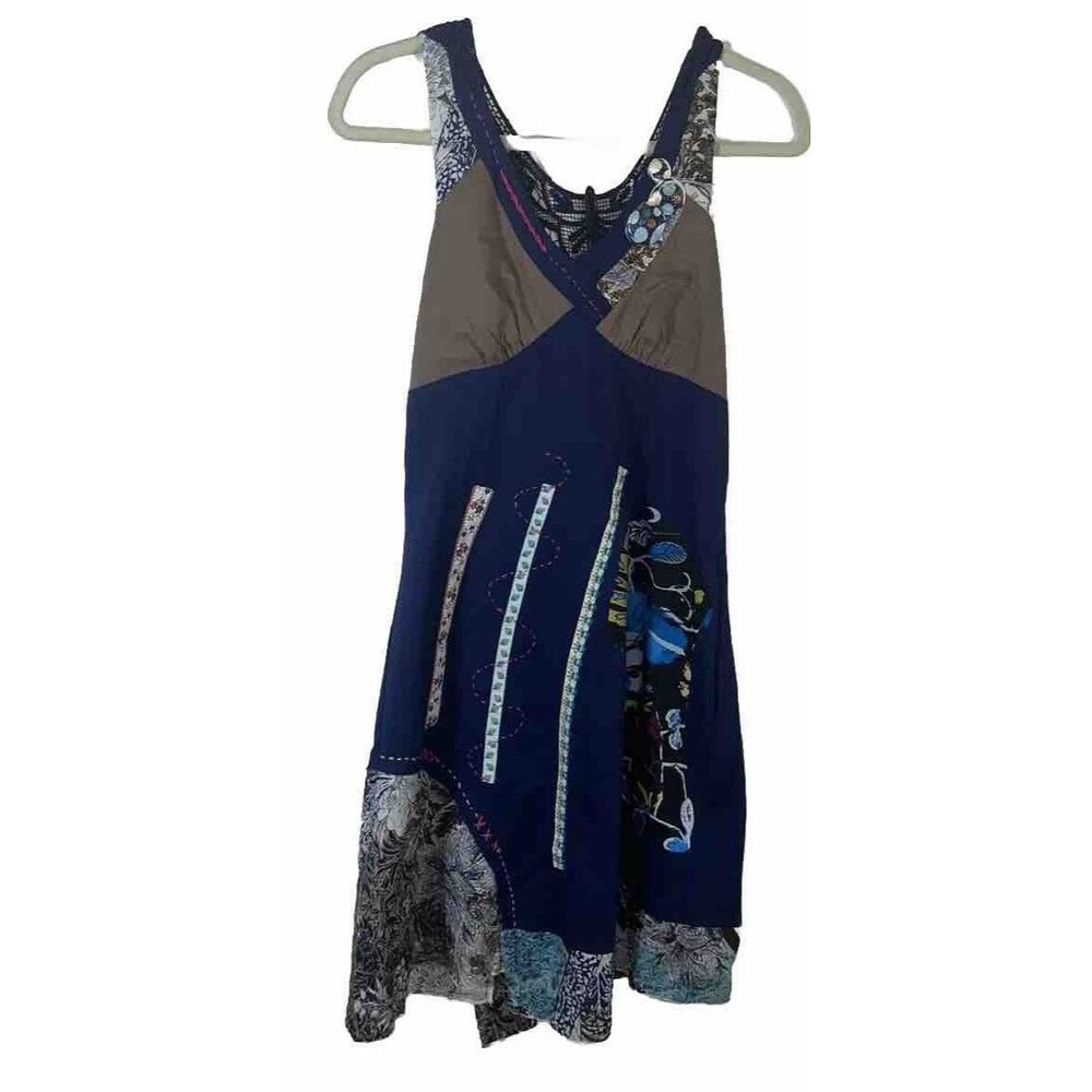Toi Et Moi Gresha Women’s Sleeveless A-line Mini Dress Size M Patchwork Boho
